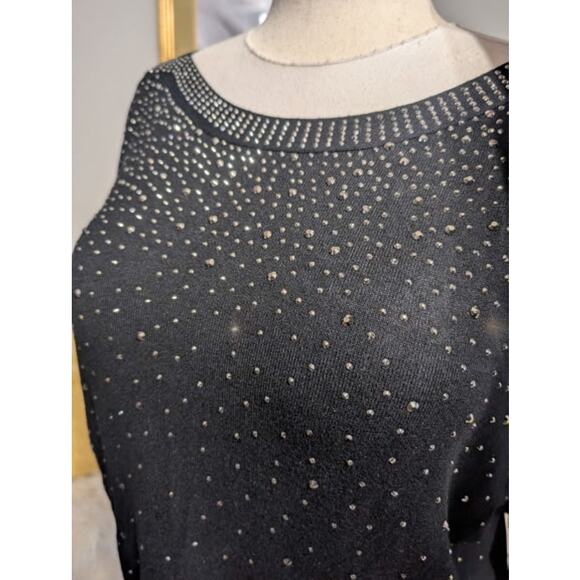 Vila Milano Studded Black Long Sleeve Sweater - Picture 4 of 4